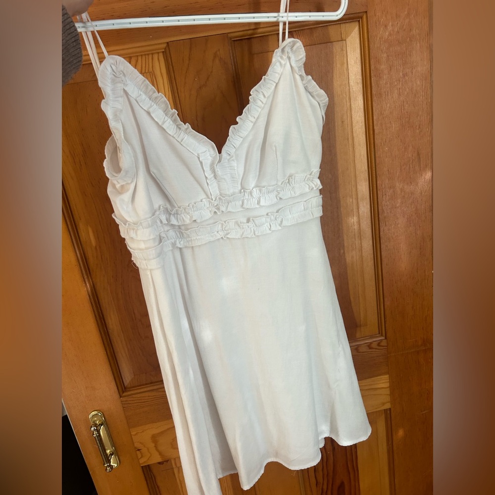 Altar'd State Cream Ruffled Chemise